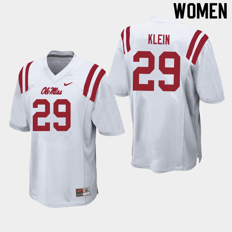 Women #29 Campbell Klein Ole Miss Rebels College Football Jerseys Sale-White